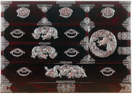 No.321 四尺整理白鳥 龍 銅手打金具 幅120cm×奥行45cm×高さ85cm 開戸内部小抽出3配